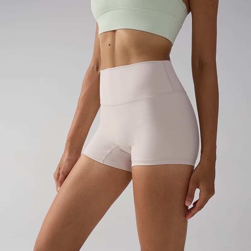 Yoga Shorts+High Waist Tight+Solid Color Sports Pilates Cycling Running Daily Leisure+Quick Dry Breathable Soft Comfortable+All Season+Women Regular Fit