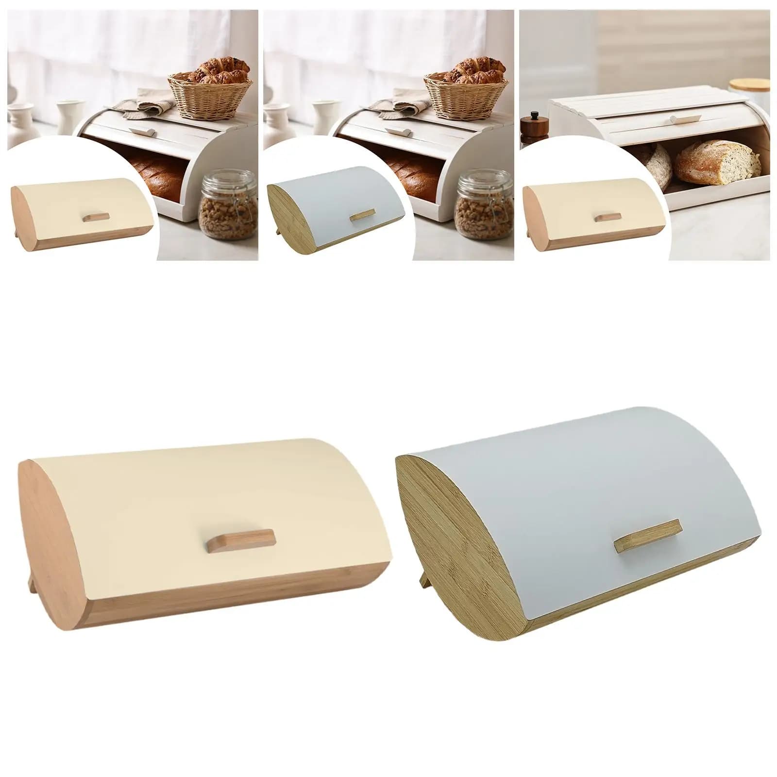 Bread Box Multipurpose Farmhouse Keeper for Kitchen Counter Holder Container for Pantry Home Bakery Baked Goods Organization