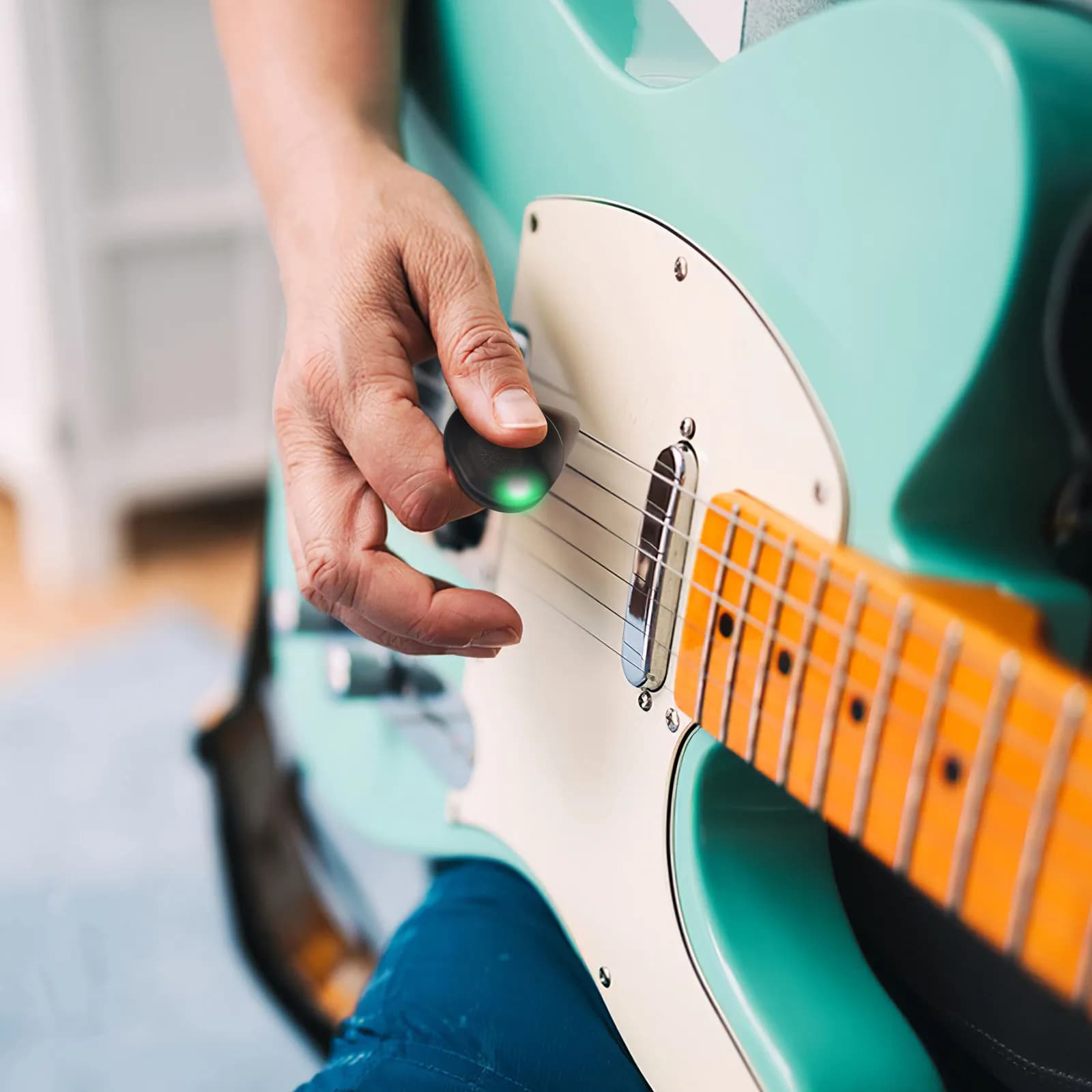 2 Pezzi Plettri LED Luminosi per Chitarra Elettrica, Acustica, Ukulele, Basso - Migliora le Performance sul Palco e le Feste