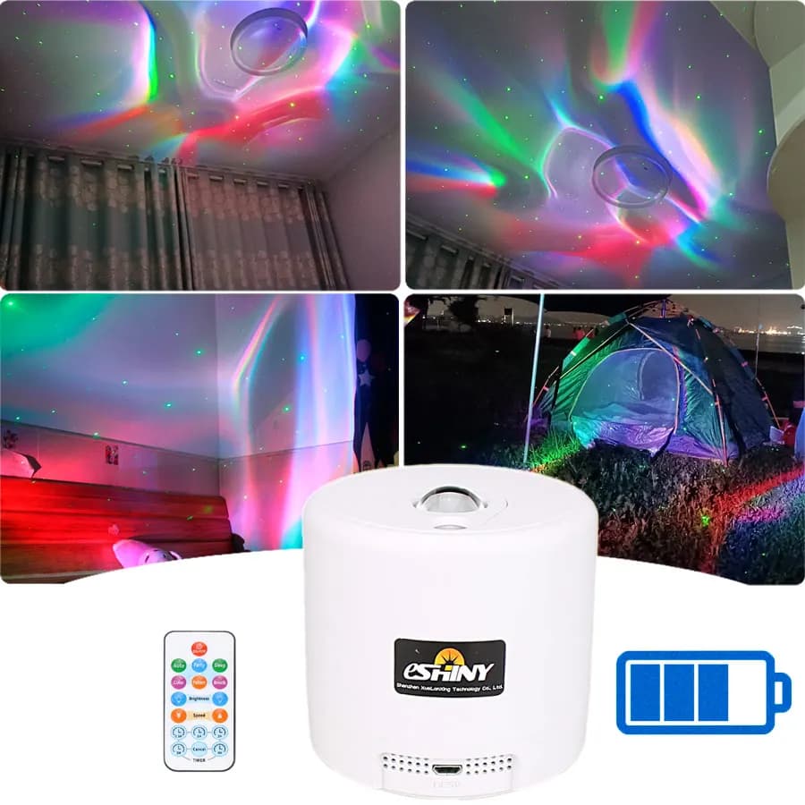 SA204 RGB LED Motive Aurora Proiettore Notte Verde Laser Cielo Stelle Luce da discoteca Nebulosa Nuvola Natale Camera da letto per bambini Lampada da palcoscenico