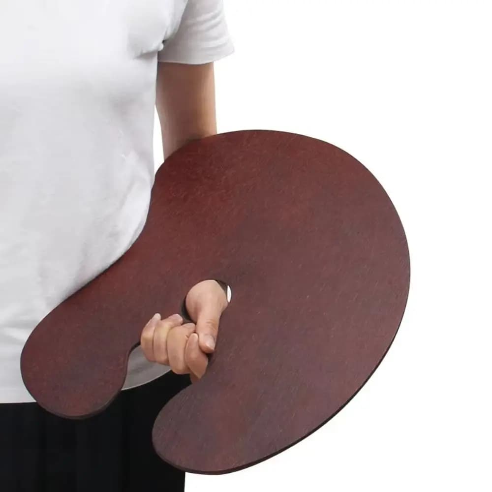 Oval/Square Oil Painting Palette Vintage Oil Sealing Film Acrylic Paint Tray with Thumb Hole Wood Panels Color Mixing Board