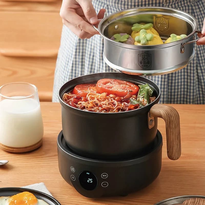 110V Multifunctional Electric Cooking Pot Dormitory Noodle Cooking Pot Hot Pot Non-stick Frying Pan Reservation Rice Cooker 1.8L