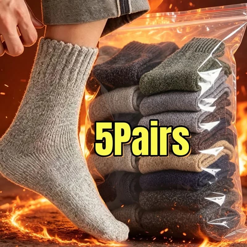 Men Merino Wool Socks Super Thick Thermal Hiking Winter Warm Boot Heavy Soft Cozy Socks for Cold Weather