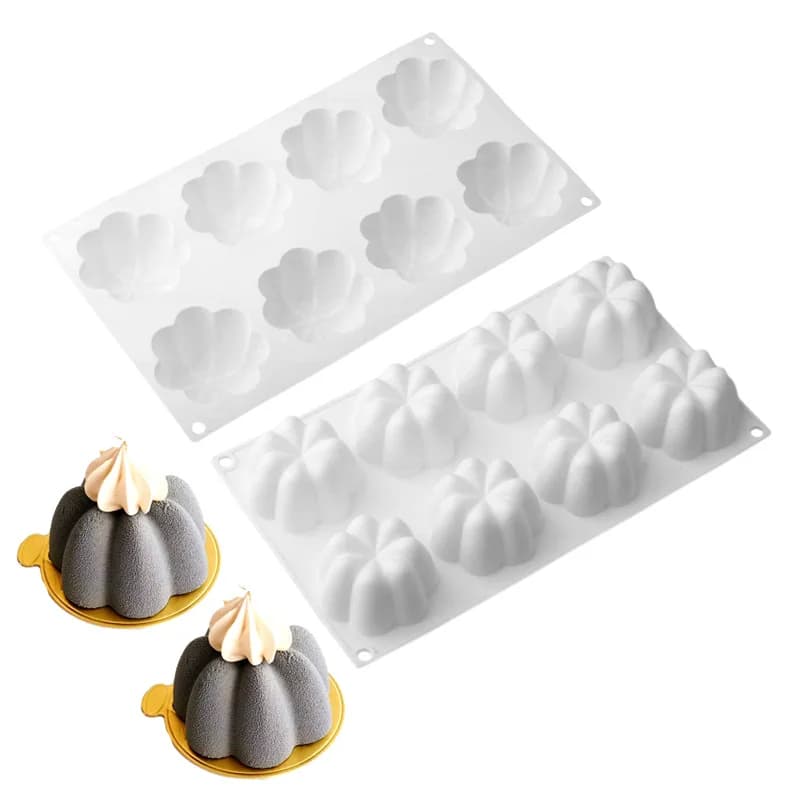 8-in-a-row small flower mousse mold for cake mold silicone lotus seeds chrysanthemum flower simulation chocolate diy