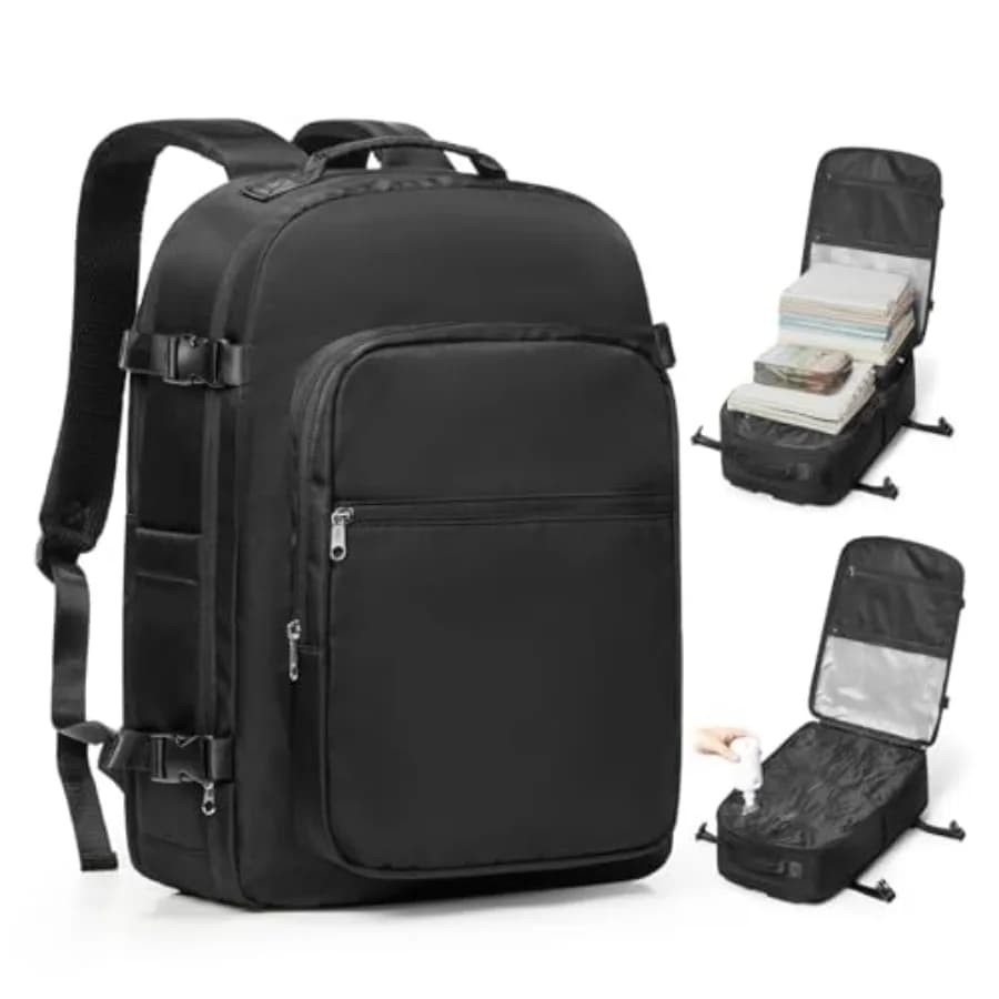 Zaino da Viaggio con Pompa per Sottovuoto, Zaino con Chiusura Ermetica, Zaini da Viaggio con Compressione ad Aria