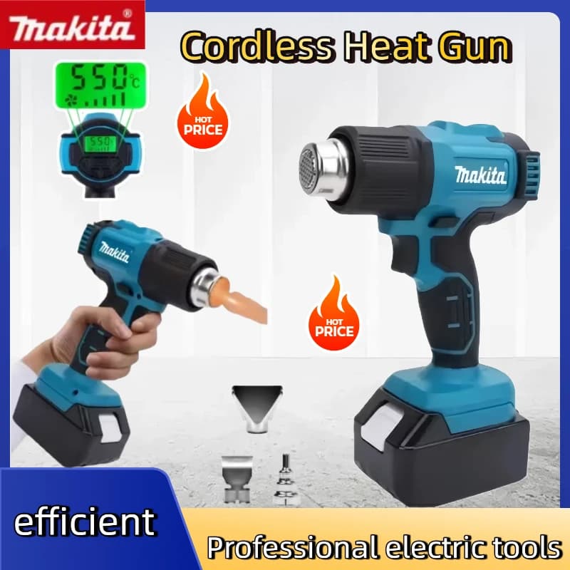 Makita 550 ° Pistola ad aria calda portatile senza fili C con display a LED Utensile elettrico per pistola termica per saldatura con controllo della temperatura