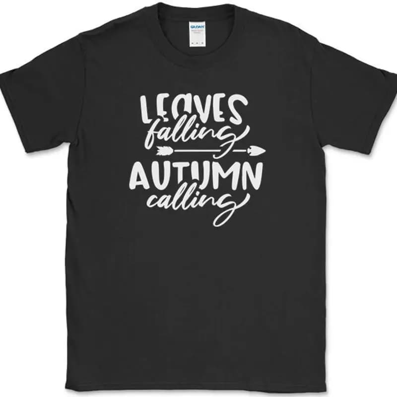 T-shirt con foglie che cadono autunnali T-shirt per le vacanze autunnali del Ringraziamento