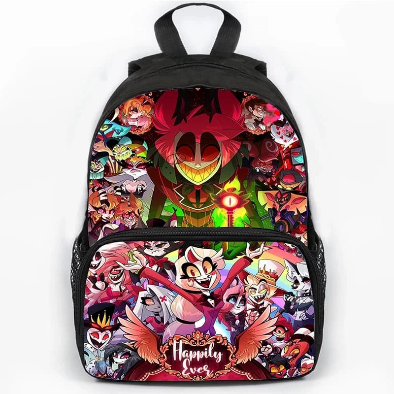 Divertente cartone animato Hazbin zaino bambini Bookbag ragazzi ragazze borsa per Laptop studenti borse da scuola all'aperto borsa da viaggio stampa Hotel 16 pollici