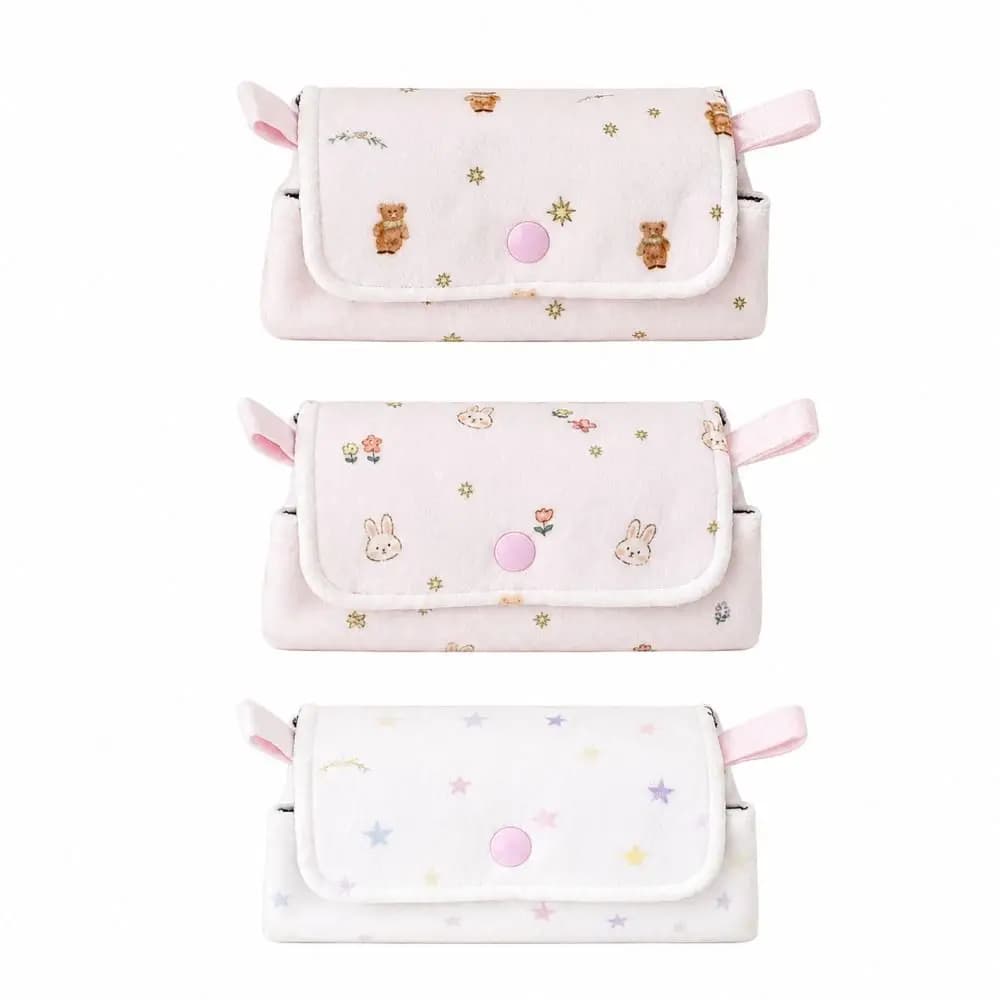 Kawaii Little Bear Pencil Case Rabbit Star Pencil Pouch Large Capacity Pen Bag School Office Supplies