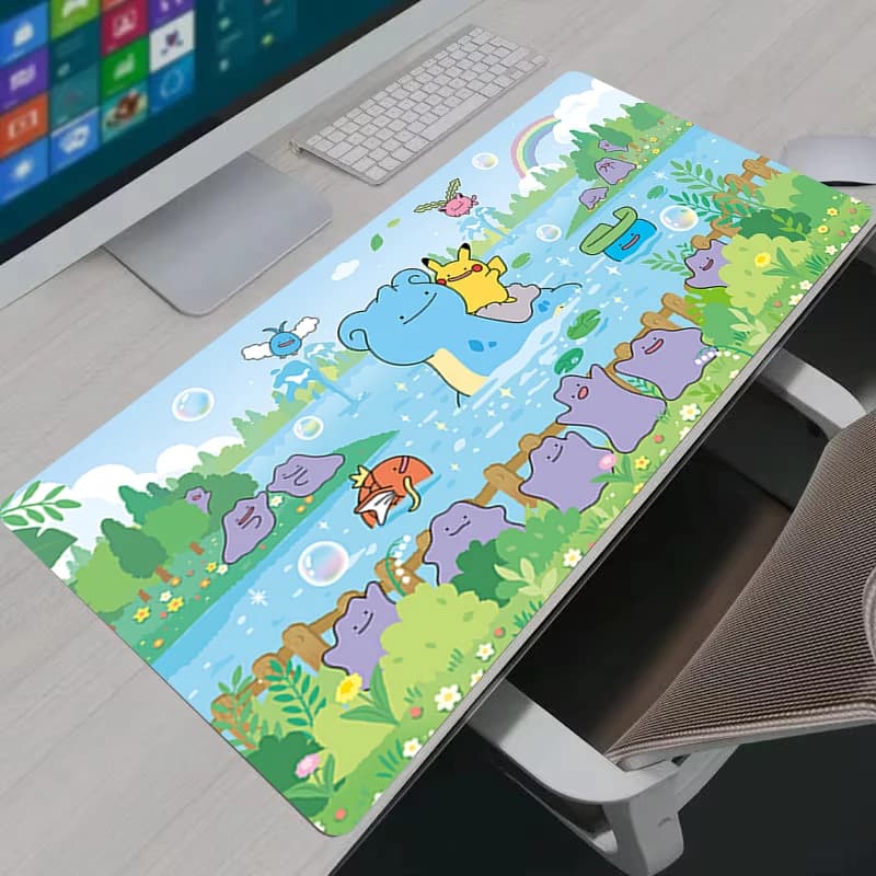Mouse Pad Gamer Large XXL Laptop Wave Art Keyboard Desk Carpet Mouse Mat Pc Gaming Offices Accessories P-Pokemon Rubber Mousepad