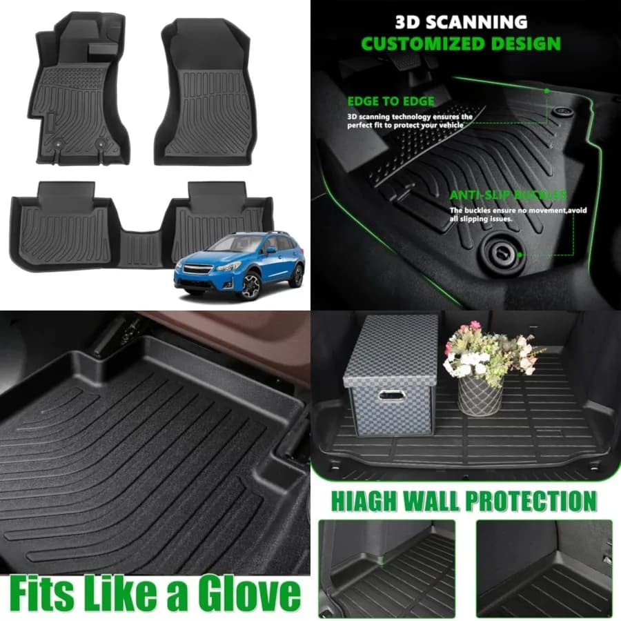 Tappetini per auto Subaru WRX WRX STi 2015-2021, Impreza 2012-2016, Crosstrek XV 2013-2017, tappetini per tutte le stagioni, 1a e 2a fila.