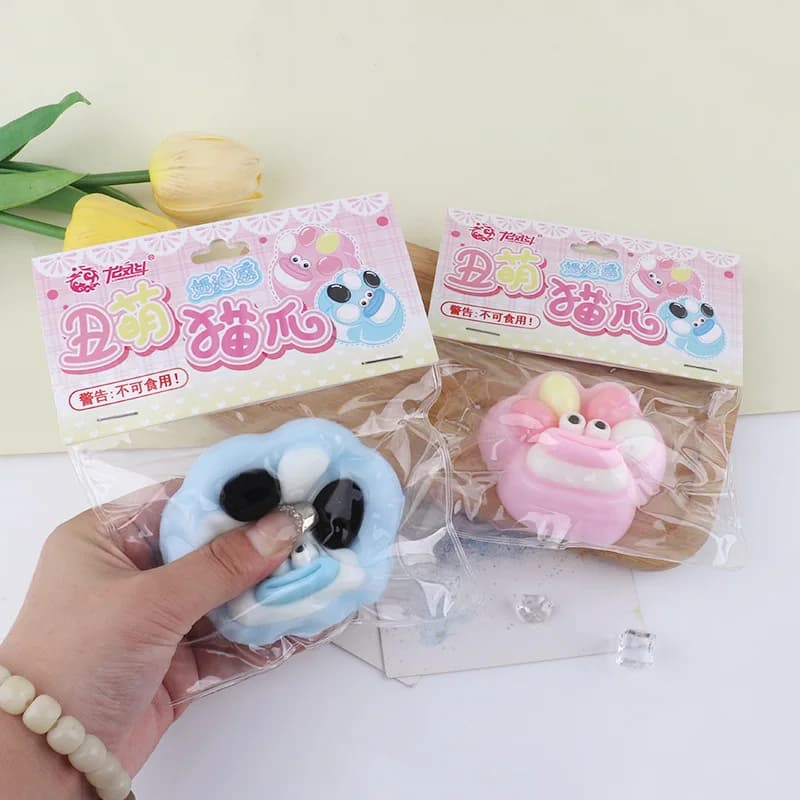 Zampa di gatto Spremere Agitarsi Giocattolo Creativo Brutto Simpatico Zampa di gatto Silicone Rimbalzo lento Pizzico Giocattolo di decompressione Giocattolo di sfiato per il rilascio dello stress