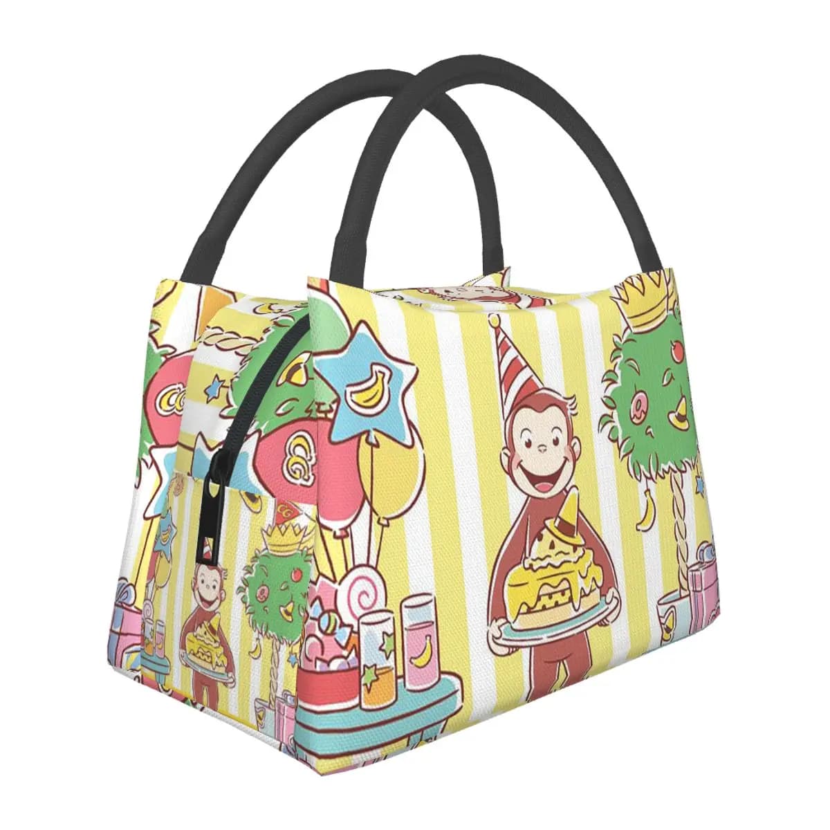 George The Curious Monkey Insulated Lunch Bag for Women Bento Storage Food Boxes Container Cooler Thermal Lunch Box Tote