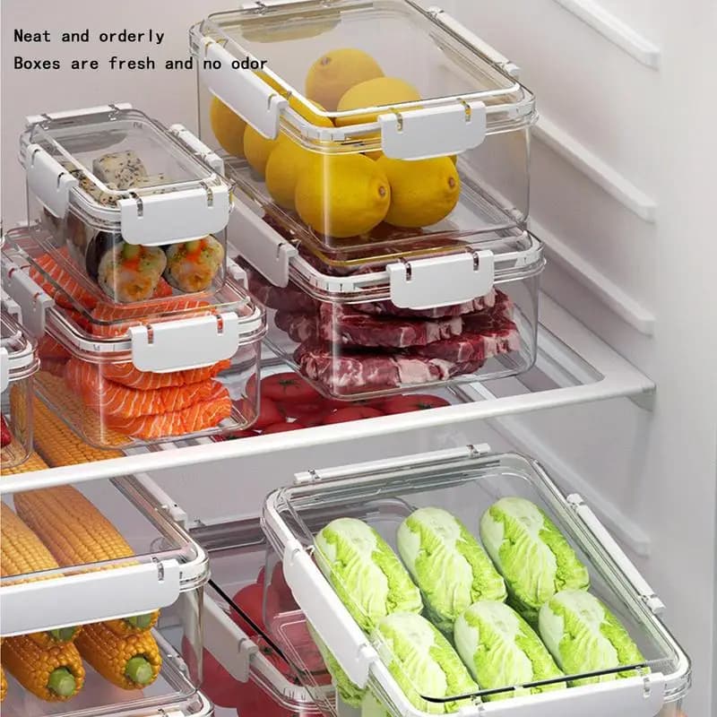 Contenitori per la conservazione della frutta Contenitori per alimenti freschi Frigo Trasparente Organizzatore di frutta Frigorifero Scatola per il pranzo multifunzionale per la preparazione dei pasti