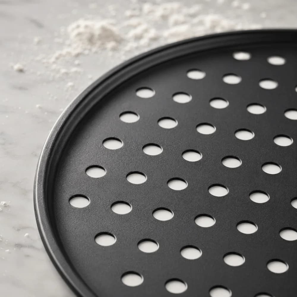 Carbon Steel Perforated Pizza Pan Set 9/10/11/12/14 Inch Mupti Purpose Pizza Baking Tray Round Non Stick Cooking Plate