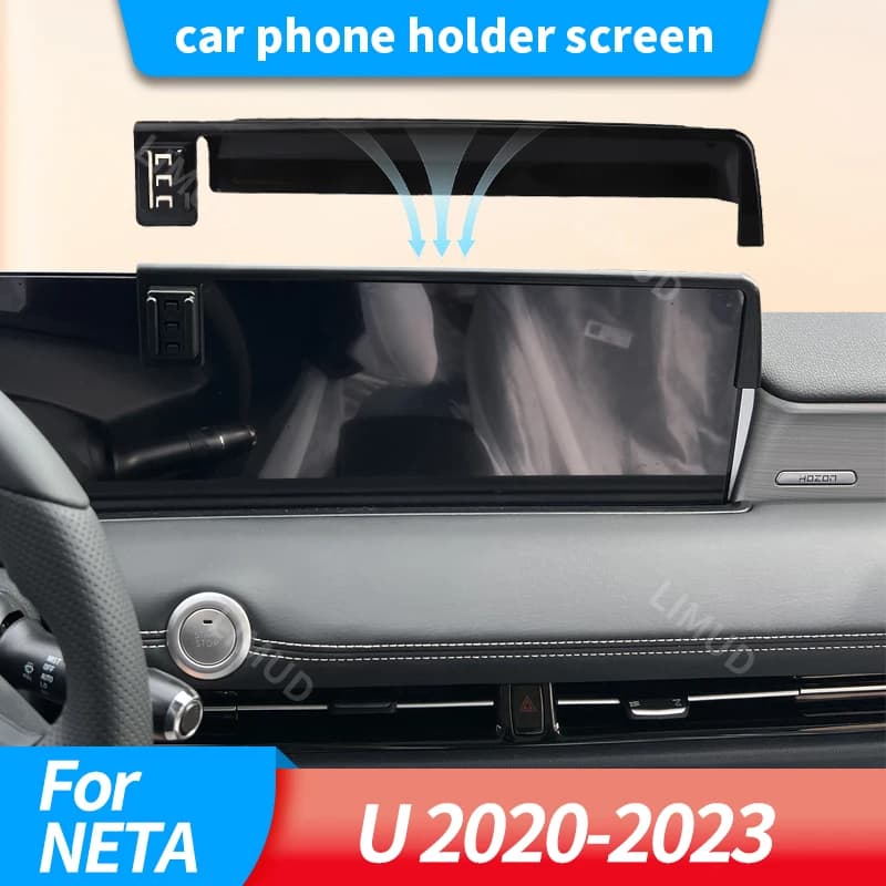 Supporto per telefono da auto con schermo per NETA U 2020 2021 2022 2023, base fissa, ricarica wireless, supporto per telefono, accessori per interni auto