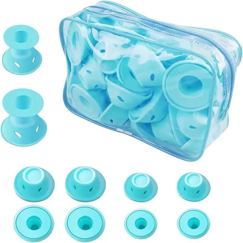 Nuovo Set da 20 Pezzi di Bigodini in Silicone per Capelli, Design a Spirale a Forma di Fungo e Campana, Morbidi e Facili da Rimuovere