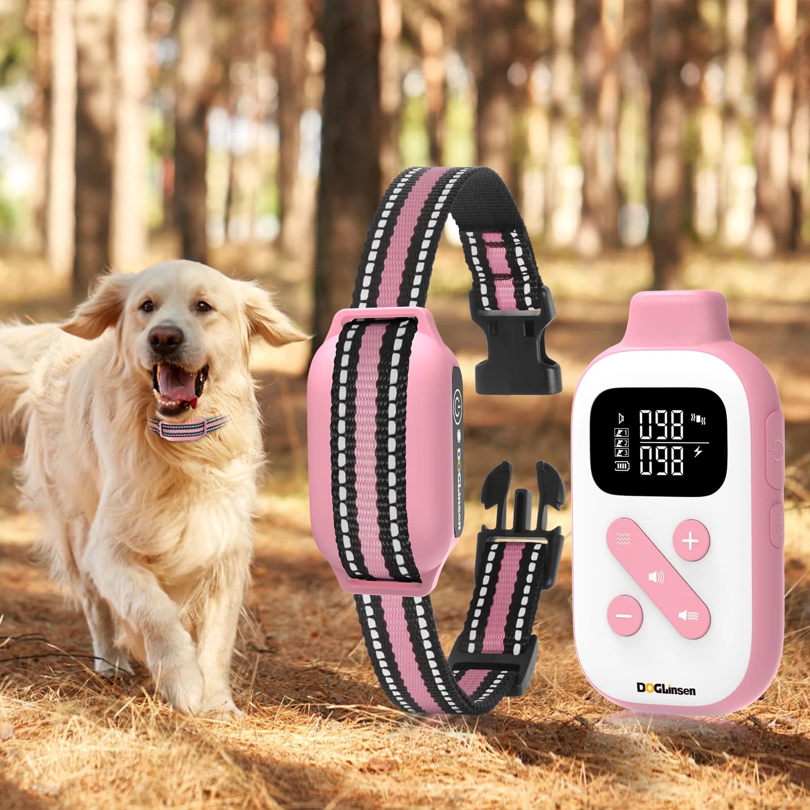 Collare di addestramento per cani senza shock con telecomando 2800 piedi, collare di addestramento elettrico sicuro con vibrazione del segnale acustico per tutti i cani