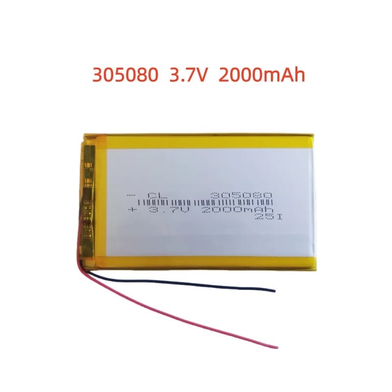 3.7V 2000mAh 9.25Wh Batteria Lipo Ricaricabile 3Pin MOLEX 51146 Spina 305080 Per PSP DVR DVD GPS Power bank E-book Tagus Gaia Eco