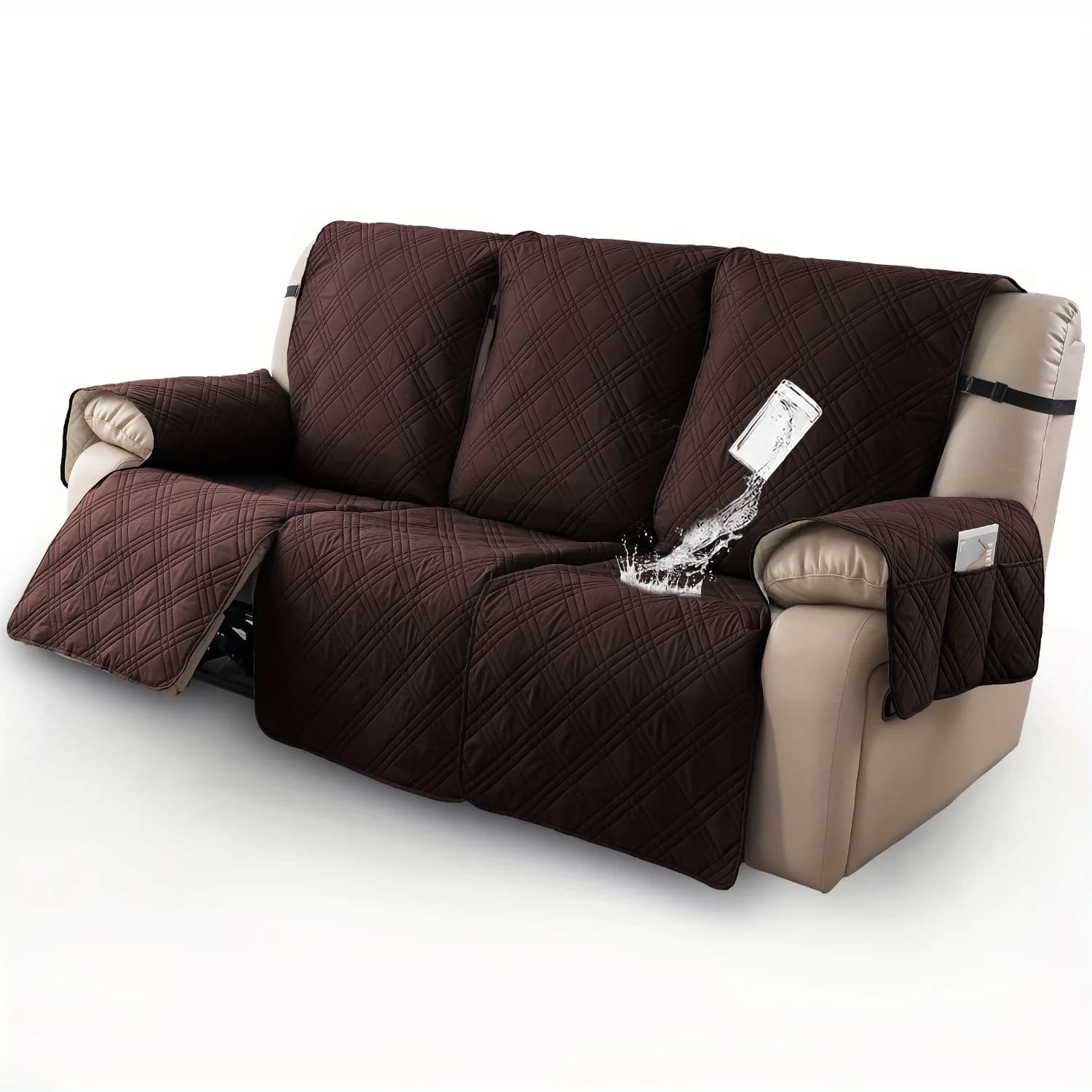 3pcs/set Waterproof Recliner Slipcovers Non-Slip Recliner Sofa Covers Elastic ReclinerChair Cover Furniture Protector for Bedroom Office Living Room, Valentine's Day Gift, Valentine's Day Home Decorations