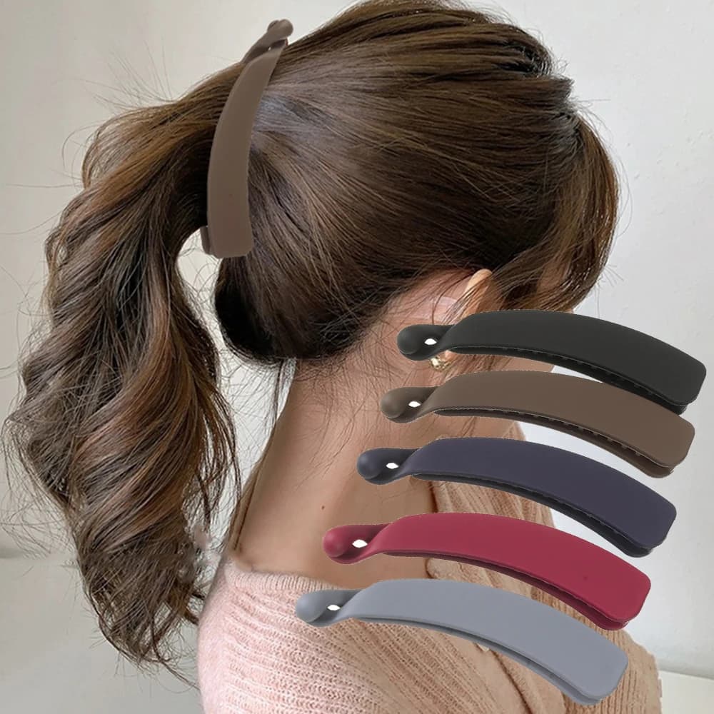 Fermagli per capelli semplici Clip a banana per donna Accessori per capelli antiscivolo dentati Barrette Clip per coda di cavallo Ragazze Nuovo copricapo di moda