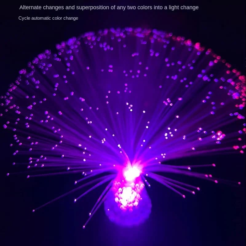 Lampada in fibra ottica multicolore Lampada da cielo stellato USB Luce da tavolo luminosa a LED Decorazione natalizia creativa Lampada da atmosfera da campeggio