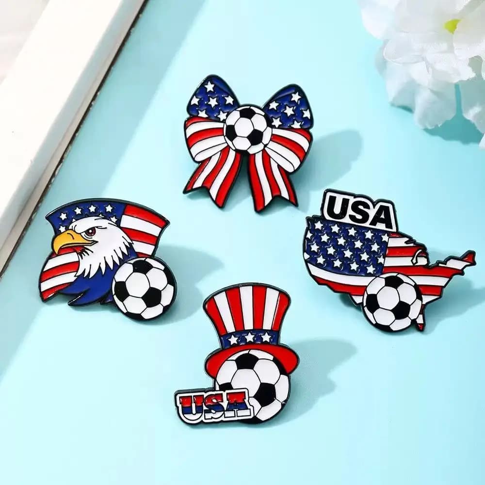 4 PCS Chic Alloy Brooch For Women Men American Independence Day Jewelry USA Flag Sign Enamel Lapel Pin Badge Bags Jacket Clothes