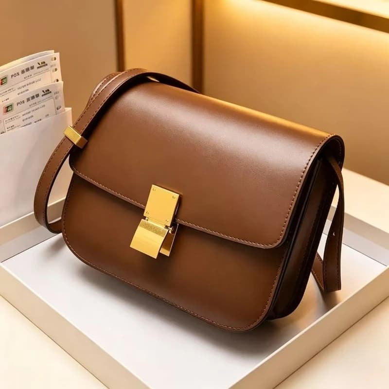 Fashionable retro simple and atmospheric tofu bag square shoulder crossbody bag commuting versatile handbag women's bag