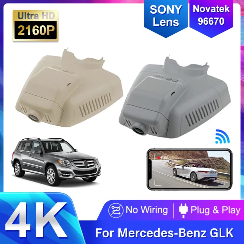 4K Plug and play Car DVR Wifi Videoregistratore Dash Cam Per Mercedes-Benz Classe GLK X204 GLK200 GLK220 GLK250 GLK260 GLK300 GLK350