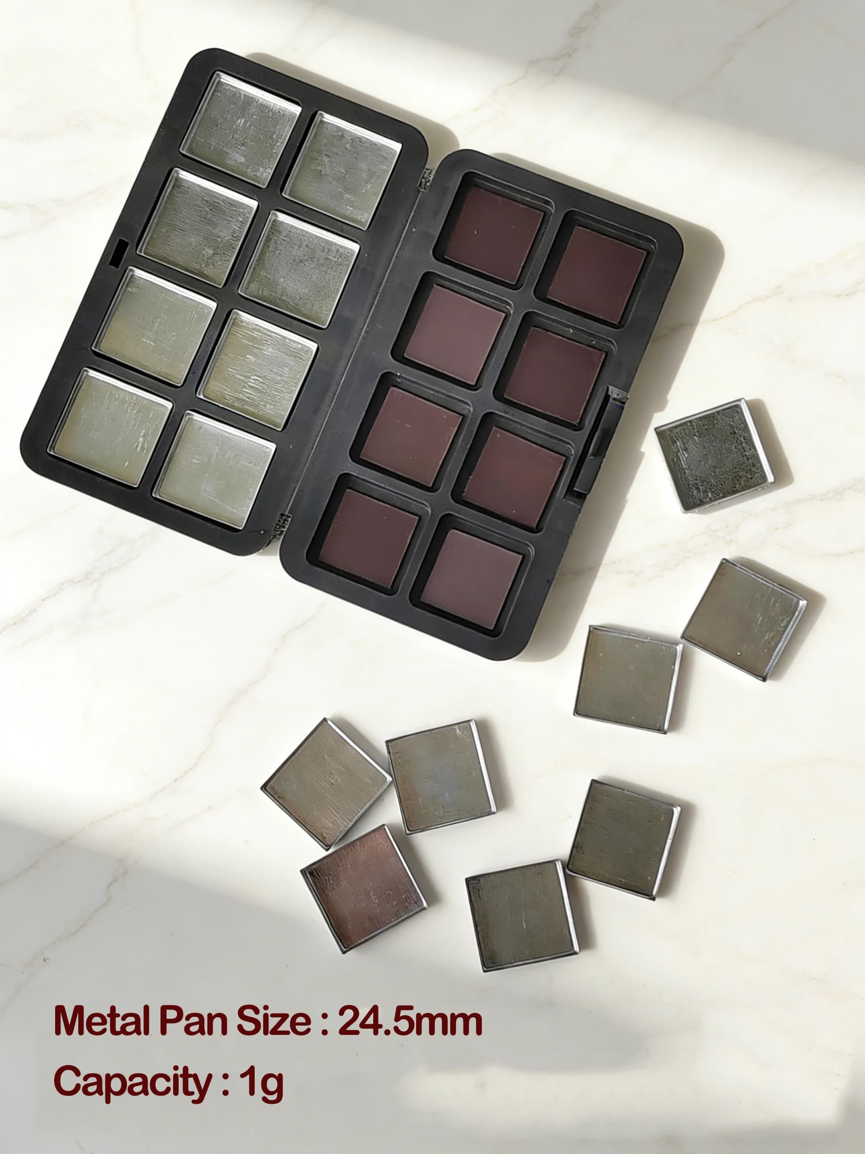 Custodia magnetica bifacciale a 16 griglie con vaschette in ferro Contenitore per pasta per trucco Tavolozza per rossetto correttore fai-da-te per truccatori