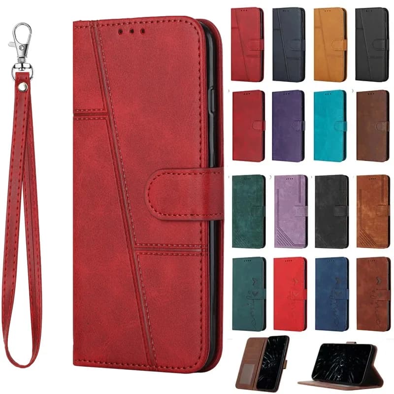 For iPhone 17e Flip Wallet Book Cover For iPhone 17E 16E 17 Air 16 15 14 13 12 11 Pro Max 13 Mini Protection Phone Cases Funda