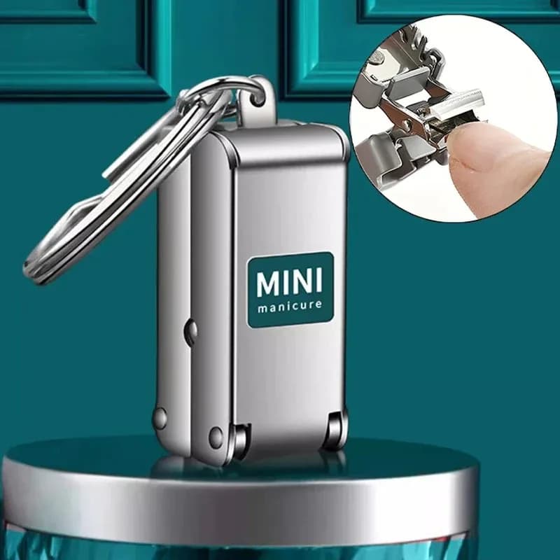 Cute Nail Cutters with Container, Stainless Steel, Compact and Portable, with Angle Blade, Durable Tool for Manicure