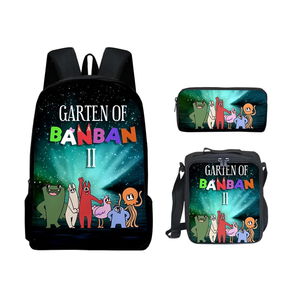 Classic Popular Funny Garten of Banban 3D Print 3pcs/Set pupil School Bags Laptop Daypack Backpack Lunch bag Pencil Case