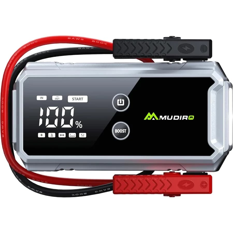 Avviatore di emergenza Batteria da 6000 A 12 V Avviatore a ponticello portatile per tutti i motori diesel a gas e fino a 10 litri Salto compatto e potente