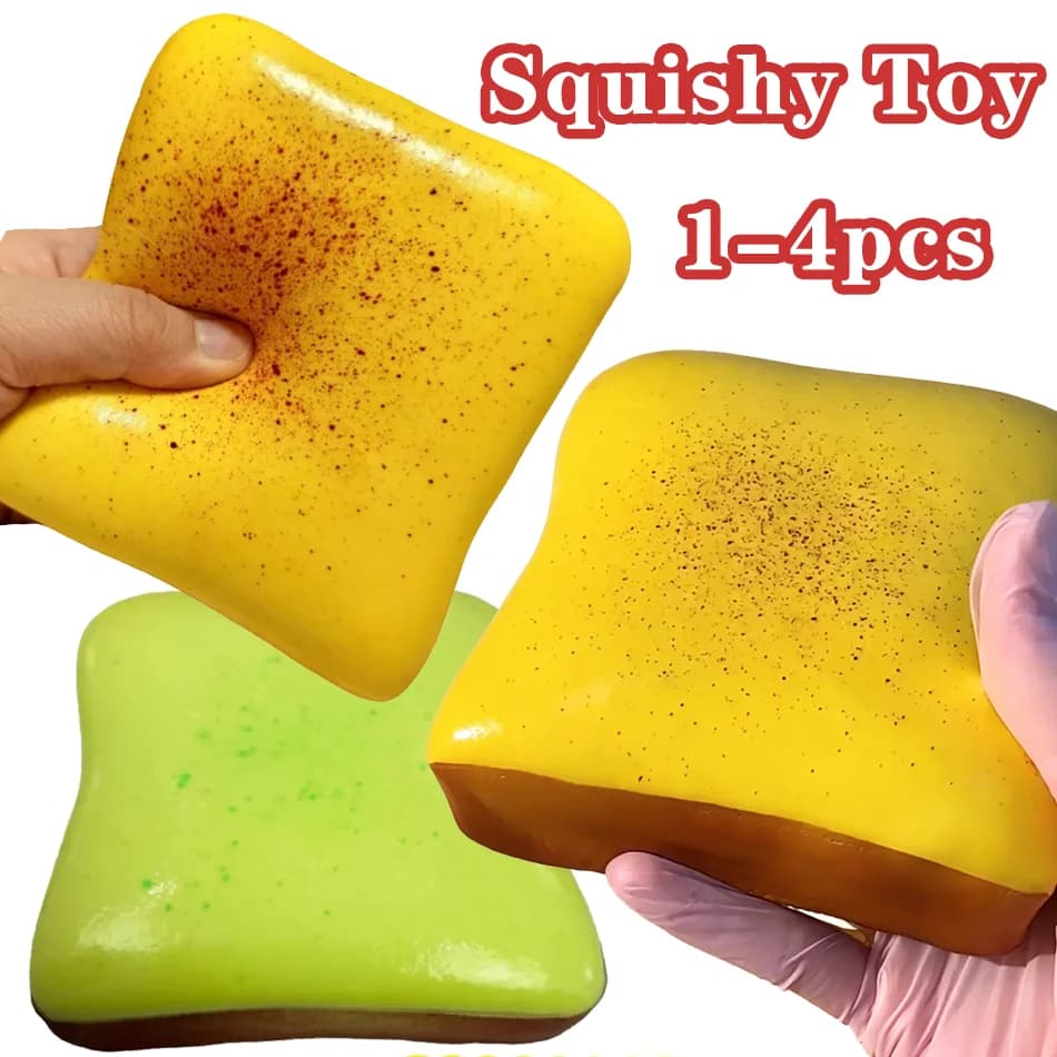 Giocattolo Antistress Squishy a Forma di Toast al Burro, a Lenta Risalita, Sensoriale, per Ansia, ADHD, Autismo, Regalo per Bambini e Adulti, Divertimento ASMR