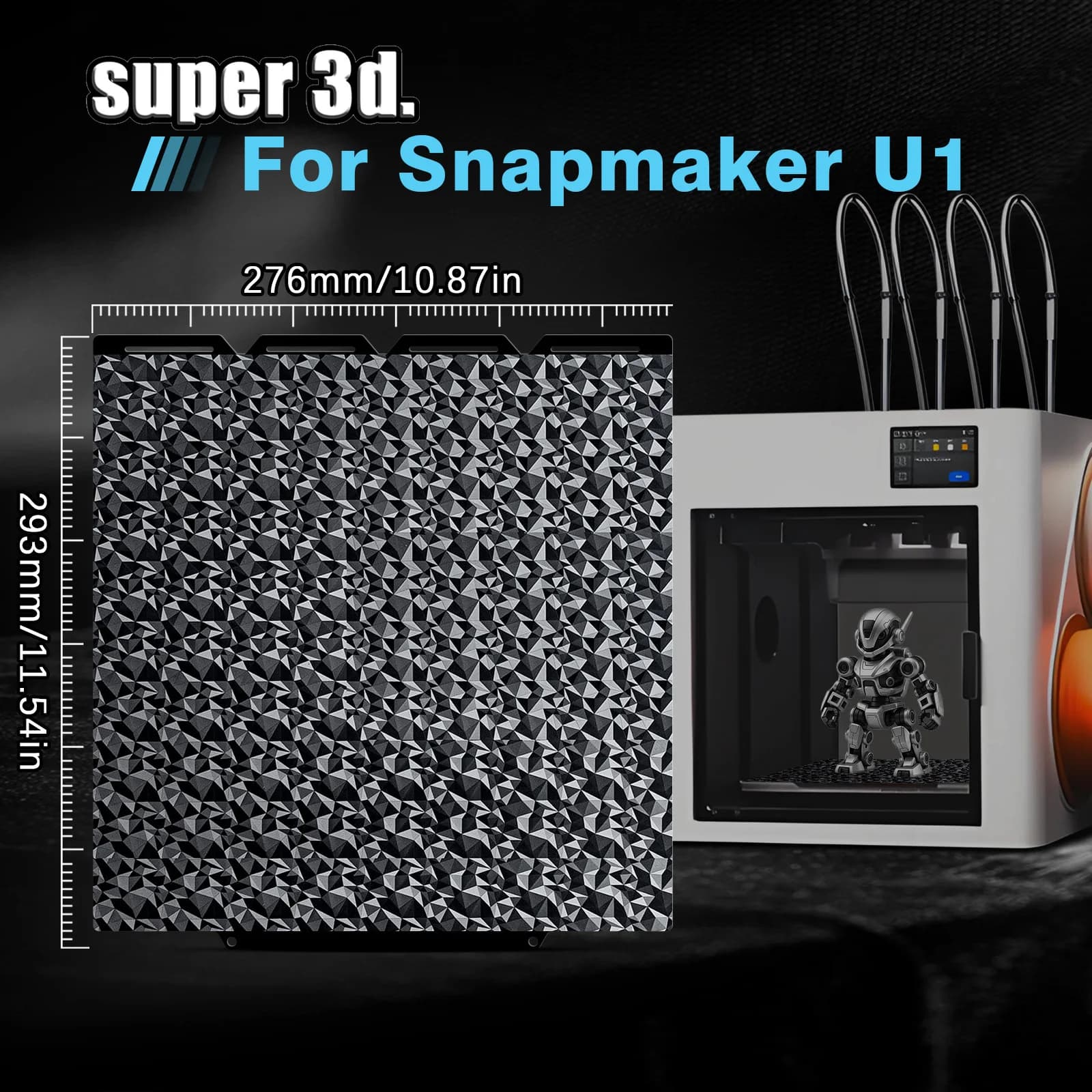 For Snapmaker U1 PEO PET Construction Plate Sheet 276x293mm Double Sided Smooth Sheet Printing Bed Platform For Snapmaker U1 Accessories