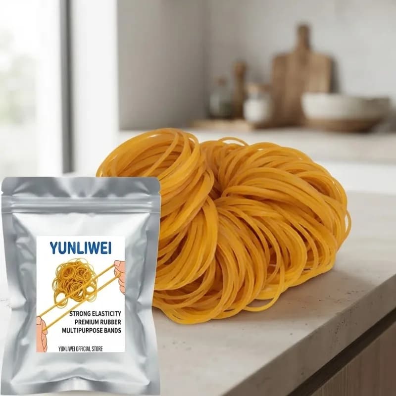 Yellow Rubber Bands for Office Packaging,40mm Elastic Latex Bands, Assorted Quantities for File Folders Bulk Rubber
