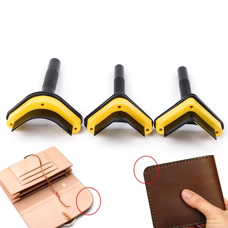 Leather Corner Punch Leather Cutting Knife Punching Tools Leather Craft Belt Strap Bag Wallet End C/V Shape Leather Round Cutter