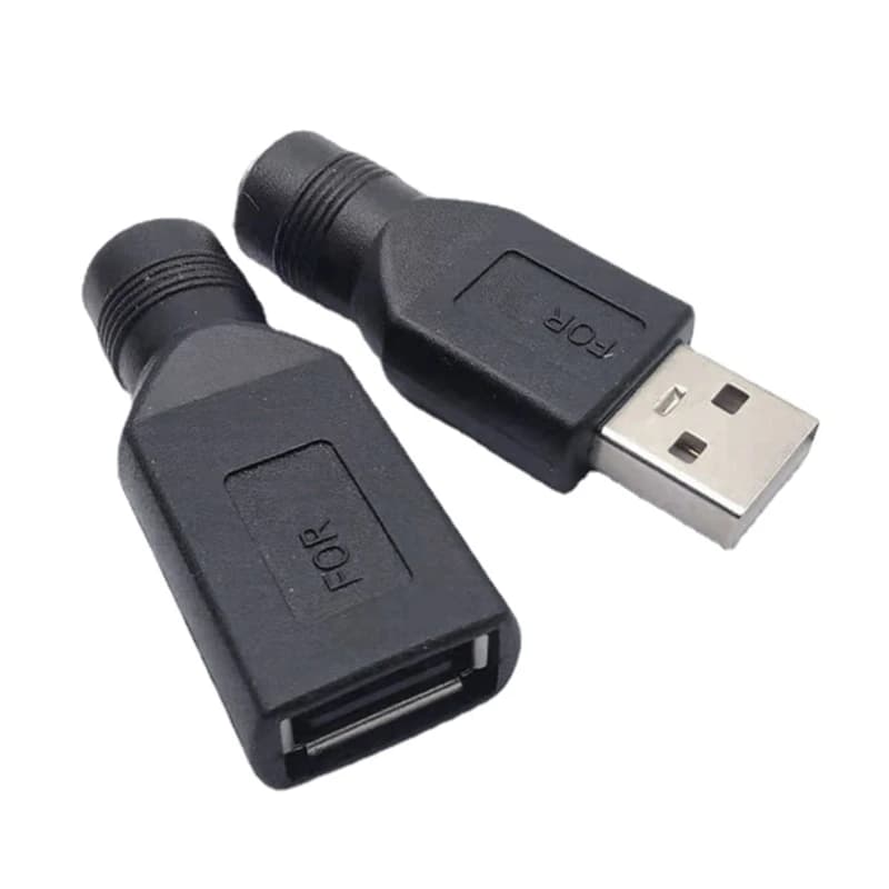 Female USB 2.0 Spina Male Jack 5V DC Power Plug Laptop Connector Adapter 5.5*2.1mm Portable PC FAI DA TE