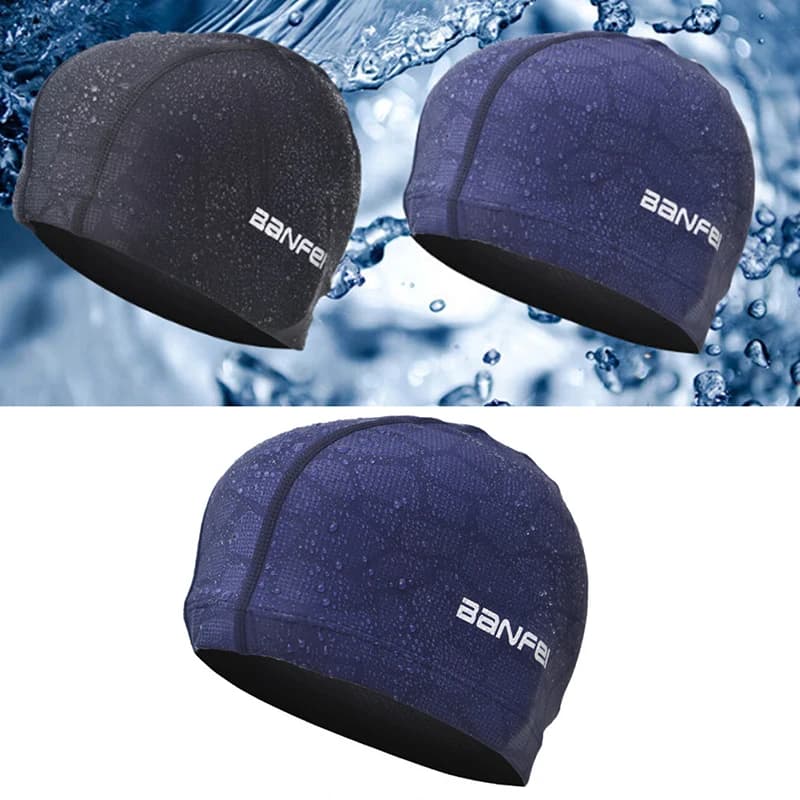 Men's Fast Drying Waterproof Summer Swimwear Elasticity Nylon Flexible Durable Adult Men's Swim Hat