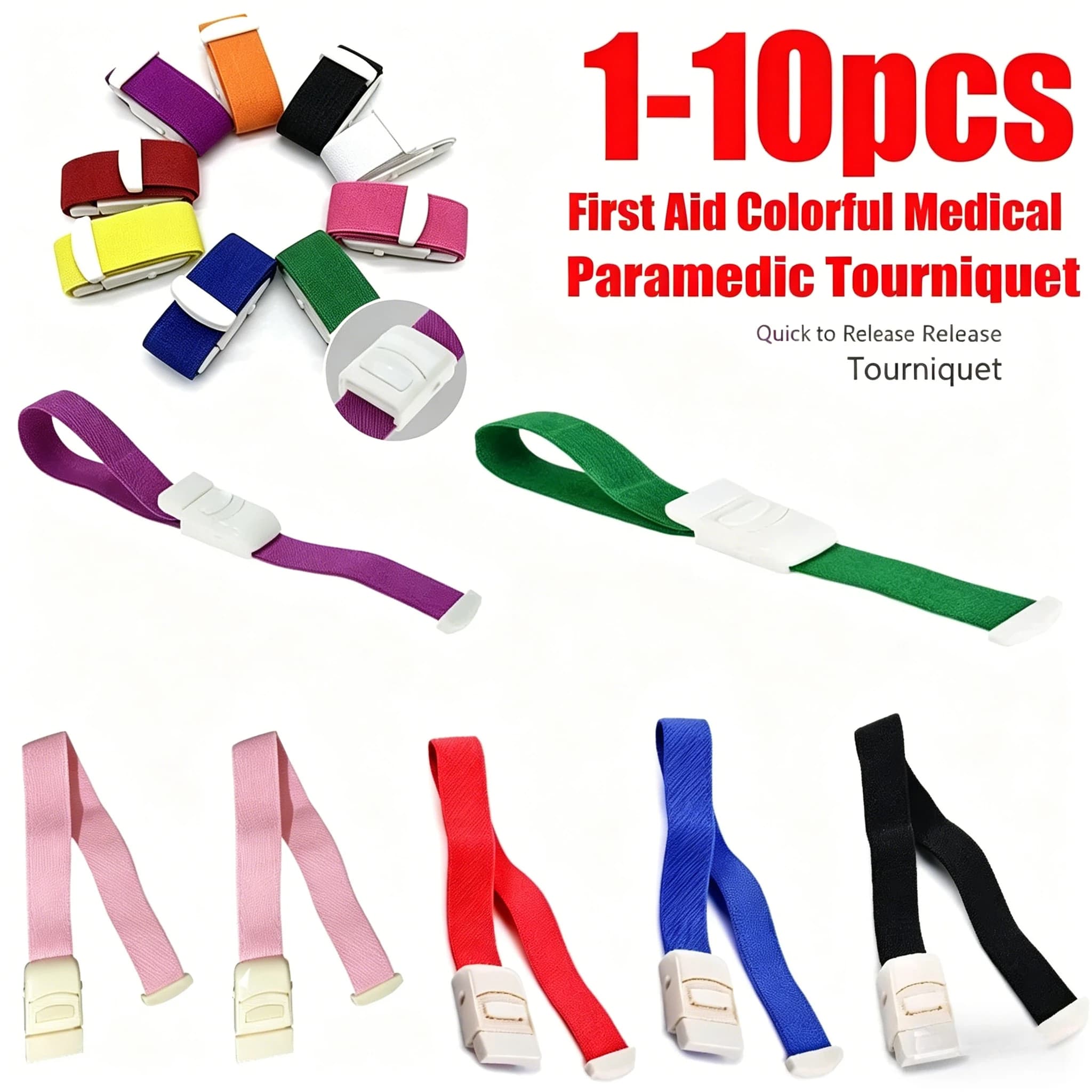 Kit di pronto soccorso con tourniquet da 1-10 pezzi, strumento di soccorso medico a sgancio rapido, attrezzatura di sopravvivenza per campeggio all'aperto