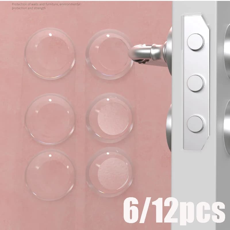 Adesivi per fermaporta in silicone Paraurti per maniglia Adesivo muto Anti-shock Trasparente impermeabile Manopola per porta Tappo protettivo da parete