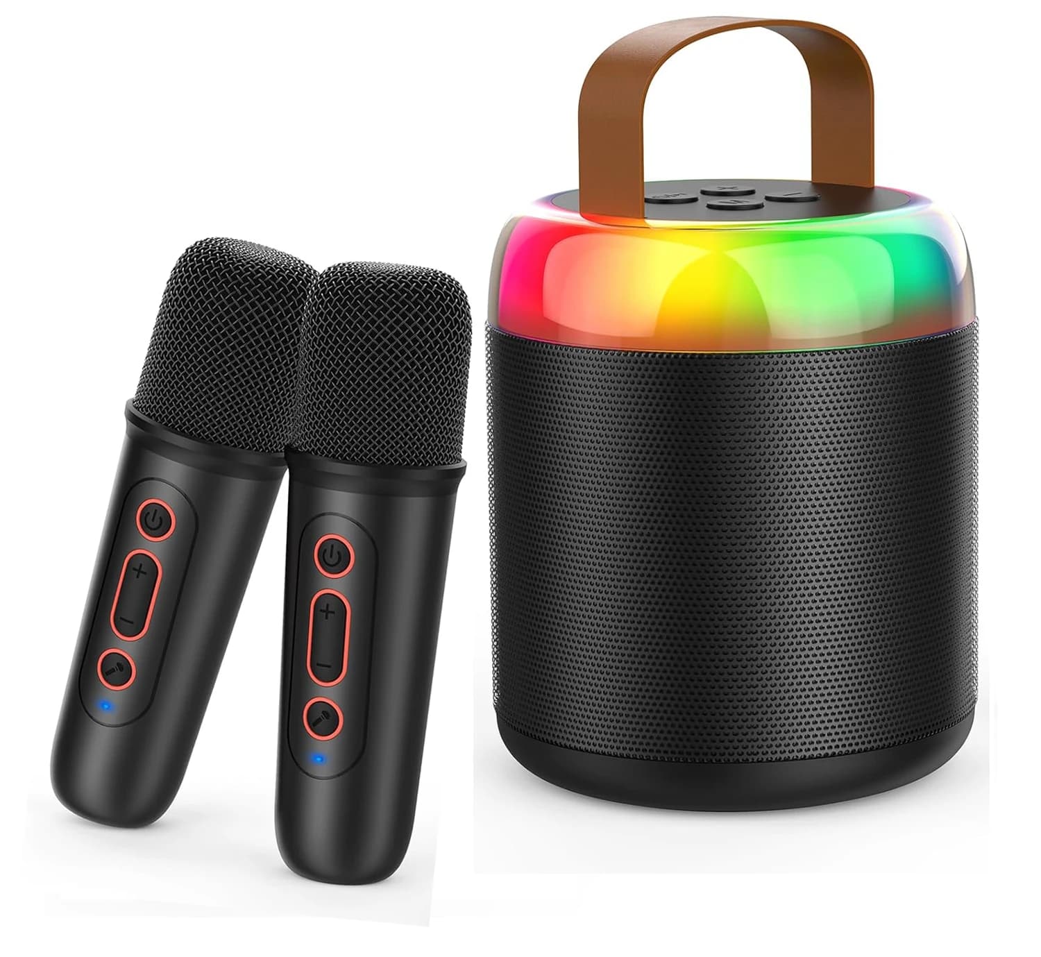 Macchina per karaoke portatile Altoparlante Bluetooth portatile con 2 microfoni wireless Lettore musicale per bambini Regali di compleanno per adulti