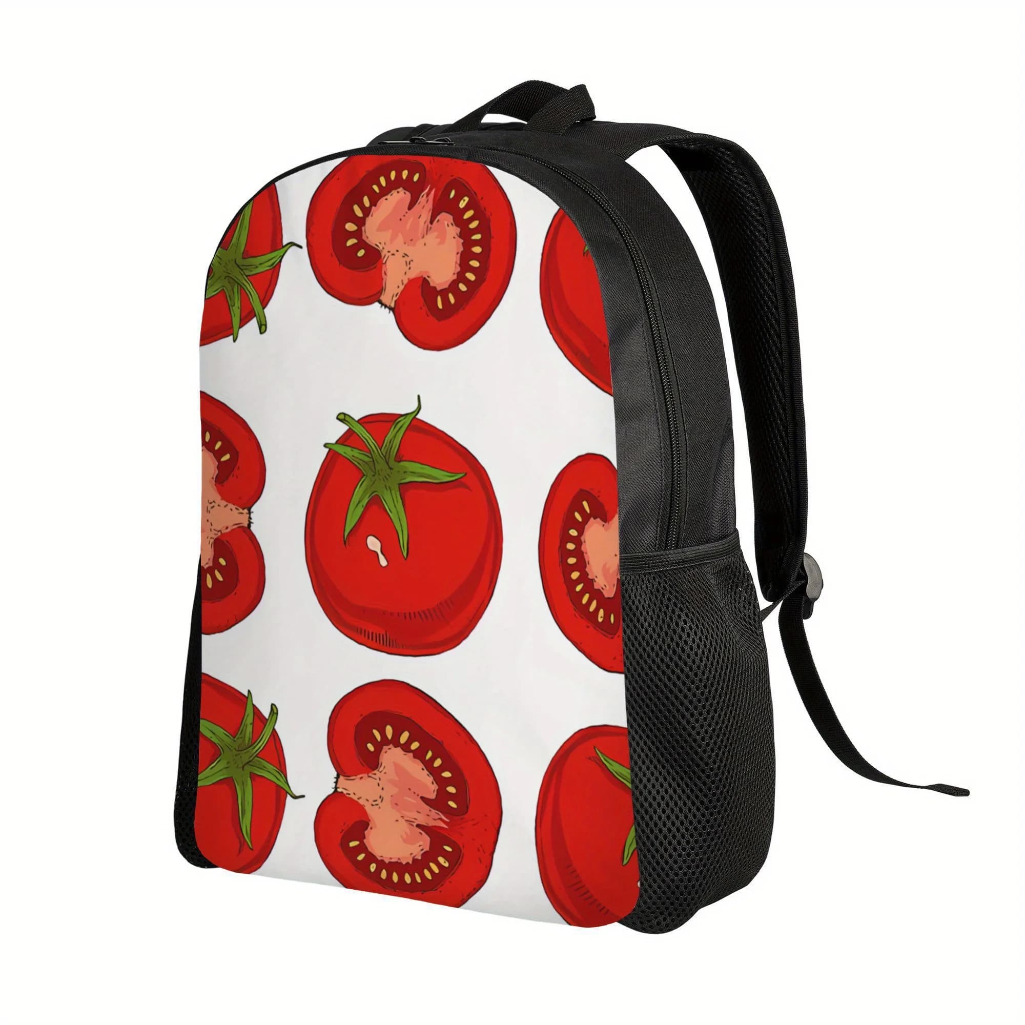 ZLIENSZUS Zaino da uomo - Design semplice con motivo a pomodoro, borsa da scuola leggera per tutti i giorni, adatta per la scuola e i viaggi