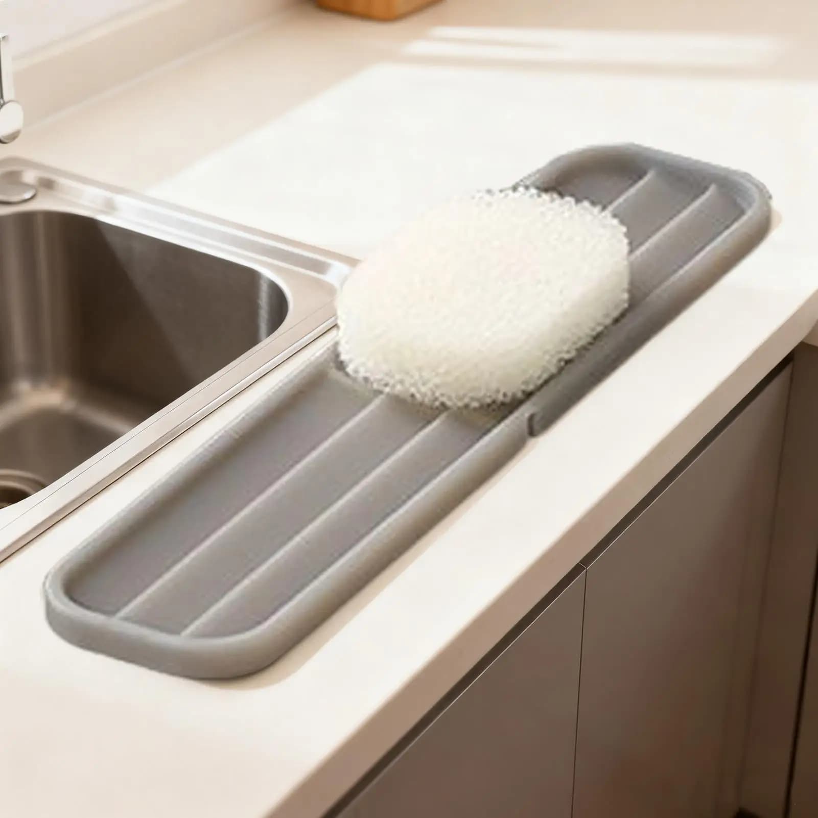 Dish Drying Mat Non-Slip Pad 17.7 X 3 Inch Silicone Drying Pad For Kitchen Home Counter Stove Baking Cutting Board