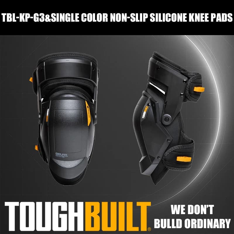 ToughBuilt TBL-KP-G3 Ginocchiere in silicone antiscivolo monocolore Protezioni per ginocchia di sicurezza sul lavoro