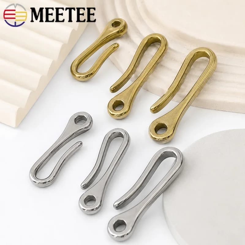 2-5Pcs 48/60/72mm Brass Stainless U Hook Buckle Metal Clip Keychain Fob Belt Wallet Leather Craft Hardware Bag Hanger Accessory