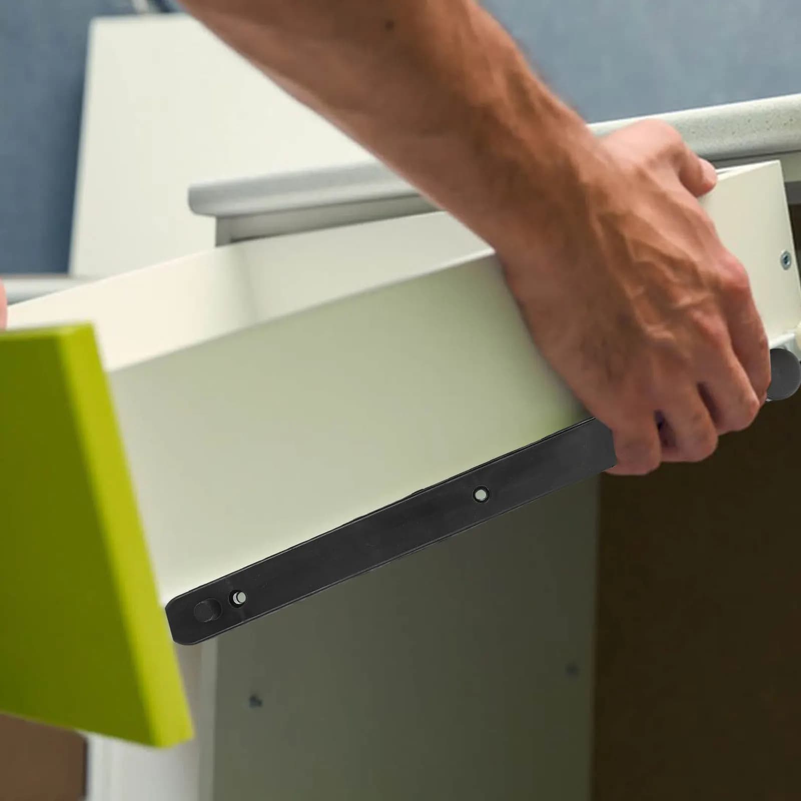 Concealed Lift-Up Door Plastic Guide Rail Side Mounted Track Stable Smooth Operation Cabinet Sliding Door Hardware Replacement