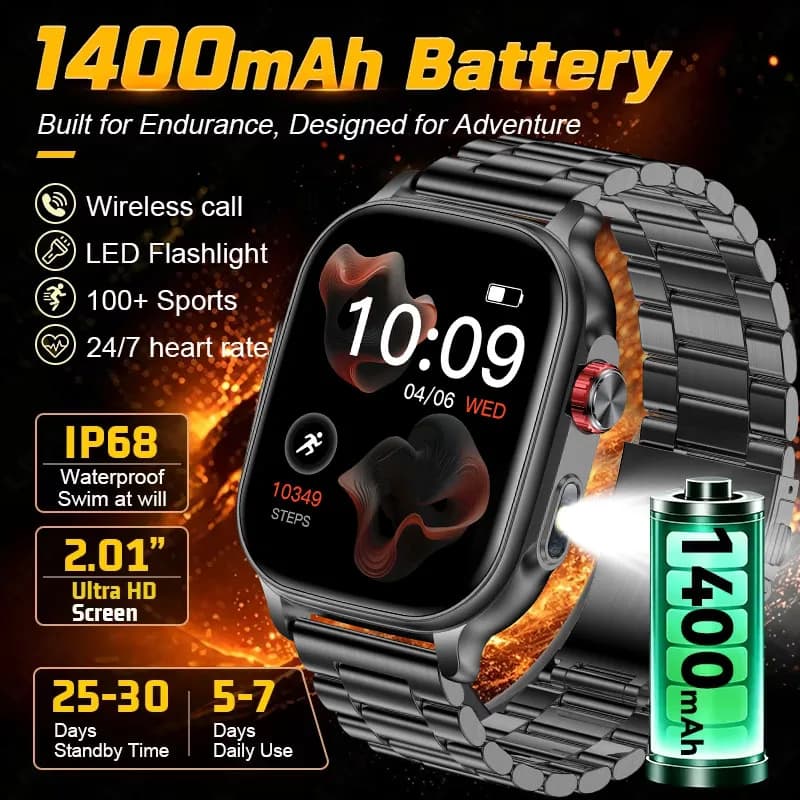 2026 New Bip 5 Max Smartwatch Amazfit Men Sports IP68 Waterproof outdoor Flashlight BT Call Ladies Fashion Smartwatch For Gift