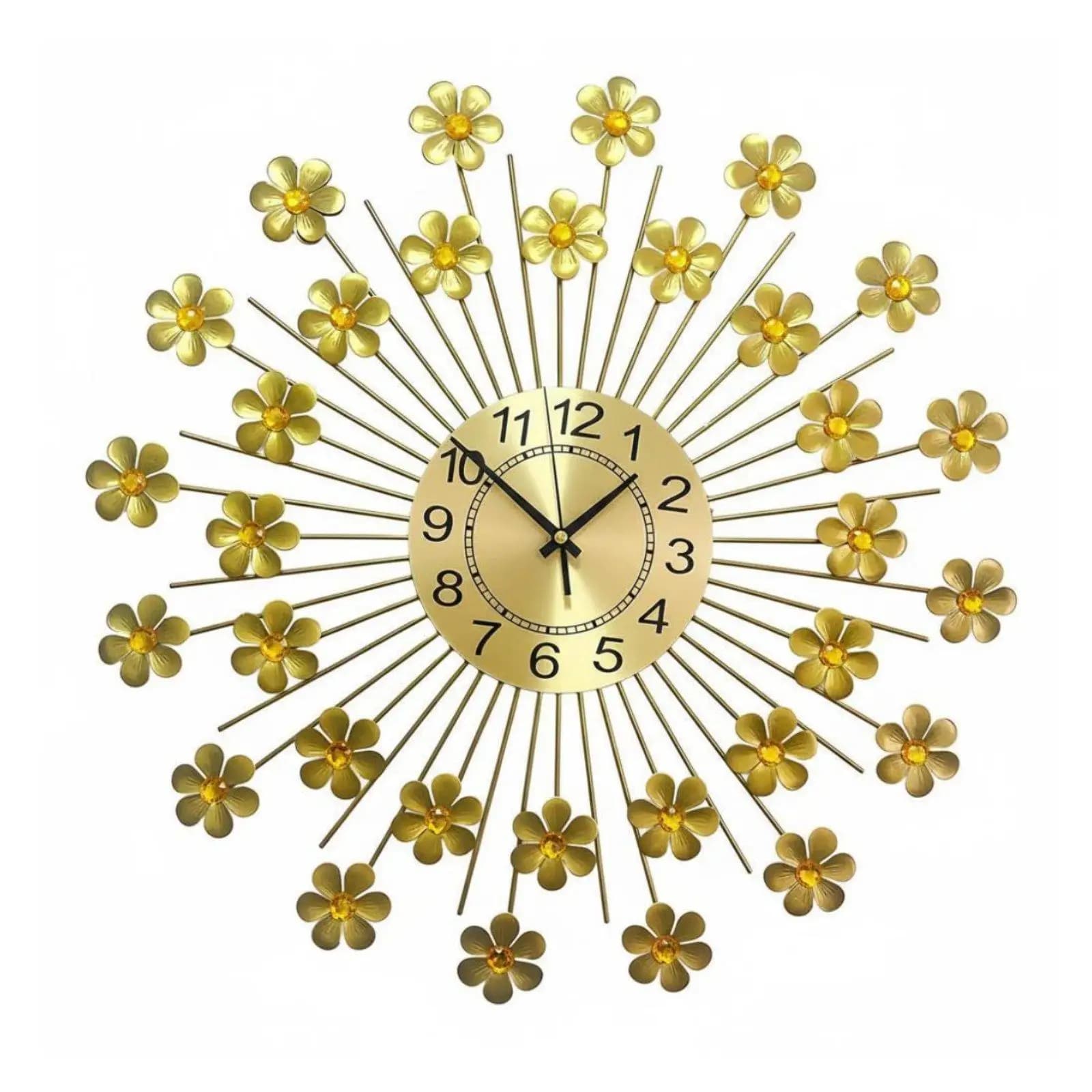 Decorative Metal Wall Clock Movement metal Clock Luxury Design for Living Room, Office, Entryway